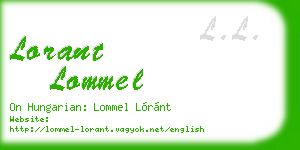 lorant lommel business card